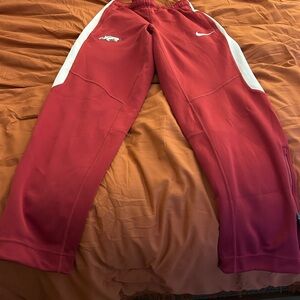 University of Arkansas Nike Red and White Joggers Comfortable Sweatpants